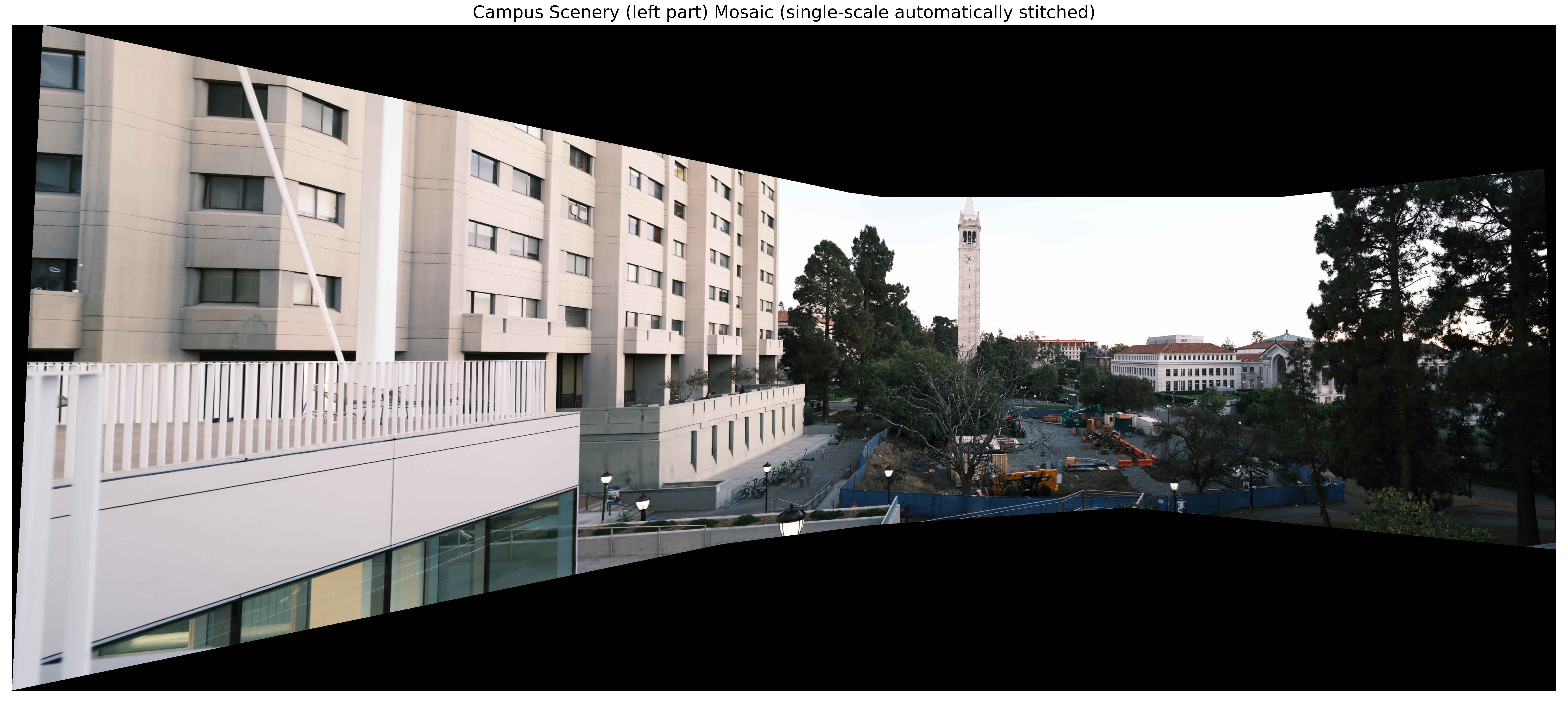 Campus Scenery Mosaic (Left) Single-scale Automatically Stitched