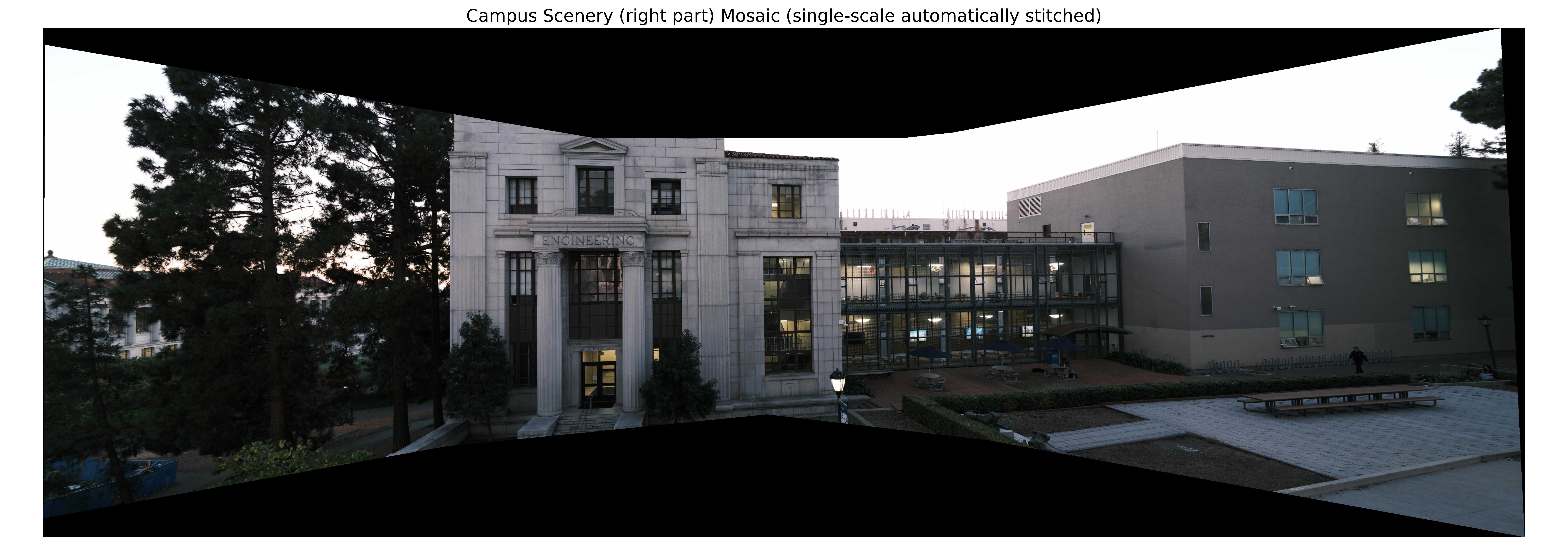 Campus Scenery Mosaic (Right) Single-scale Automatically Stitched