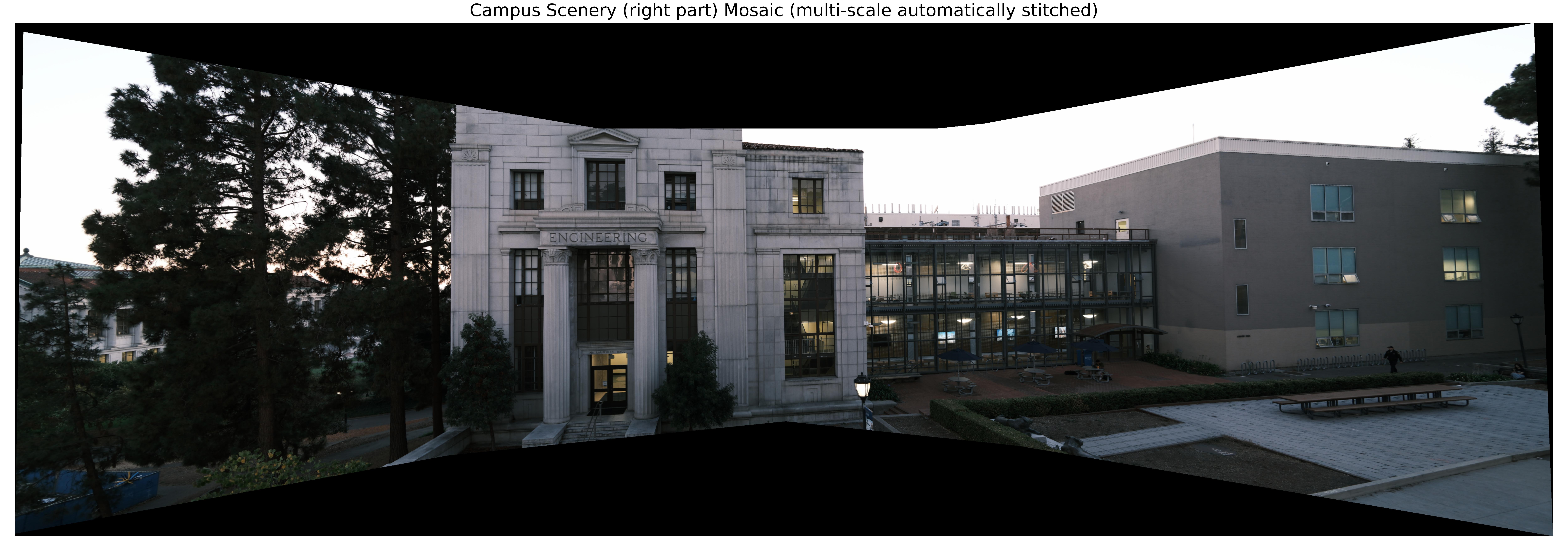 Campus Scenery Mosaic (Right) Multi-scale Automatically Stitched